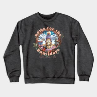 Home For The Holidays Beanie Maine Coon Life 11M Crewneck Sweatshirt
